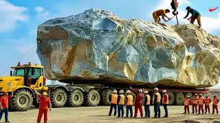 Top2 Amazing Truck Loading of Mountain Stones | Marble Production and Manufacturing Process