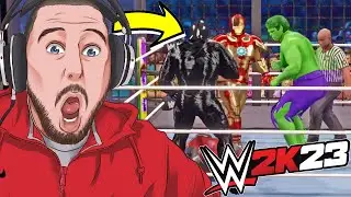 NO WAY the MARVEL Universe just entered WWE 2K23 Elimination Chamber
