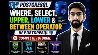PostgreSQL WHERE, SELECT, UPPER, LOWER & BETWEEN Operator | Complete Tutorial with Use Cases