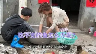 老公抓了好多鱼回家，媳妇准备做成鱼酱寄给在外上班的老妈！ #农村日常生活 #做饭 #杀鱼技术 #鱼头炖粉条
