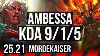 AMBESSA vs MORDEKAISER (TOP) | 9/1/5, Legendary | EUW Challenger | 25.21