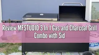 Review MFSTUDIO 3 In 1 Gas and Charcoal Grill Combo with Side Burner, Porcelain-Enameled Cast Iron G
