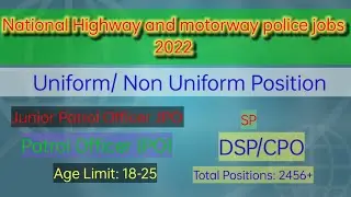 Motorway Police Jobs 2022 (2450+ posts) | NHMP jobs 2022 latest advertisement.
