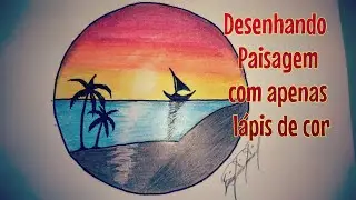 DESENHANDO PAISAGEM PASSO A PASSO COM APENAS LAPIS DE COR