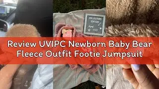 Review UVIPC Newborn Baby Bear Fleece Outfit Footie Jumpsuit Winter Romper Snowsuit outfit Bear Suit