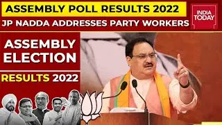 BJP President J P Nadda Addresses Party Workers At BJP Headquarters In Delhi After Historic Win