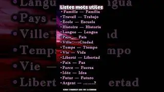 LISTE DE MOTS UTILES( vocabulaire ) #espa&ntilde;ol #apprends #fran&ccedil;ais #espagnol #francais