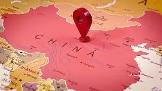 Location icon on the Map of China Discover and Travel China | Free Stock video footage