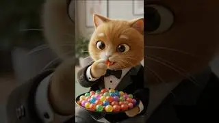⚠️ Gems candy eating ASMR | Cute Cat | ASMR Eating | Shorts | ASMR | #asmr #cat #satisfying #shorts