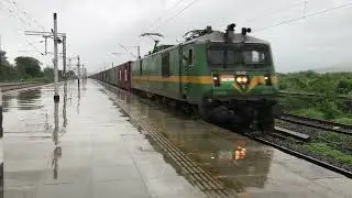 Container freight train of western railway croosing Kelve Road powered with WAG-9 #indianrailways