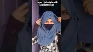 layer hijab style with georgette/chiffon hijab #hijabtutorial #hijabstyle