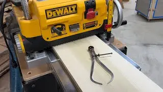 Use outside calipers to measure board thickness when planing