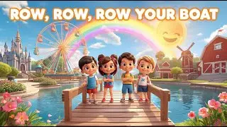 Row Row Row Your Boat Song | 3D Cartoon Kids | Rainbow & Boat Adventure