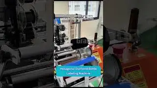 How to label hexagonal bottles? semi automatic labeling machine #labelingmachine #machine