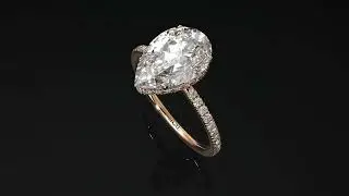 Hidden Halo Elegant Pear diamond Engagement Ring - Ariel No. 2