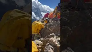 Camping at 20,000 ft on Ama Dablam mountain - camp 2 #shorts #mountain #nepal
