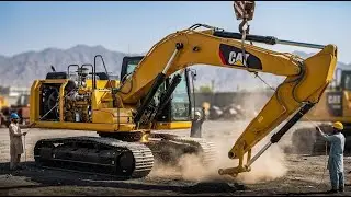 Caterpillar Excavator Assembly Time Lapse  Workers Build Giant Machine from Scratch #excavator #cat