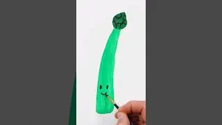 Cute Asparagus Acrylic Painting for Kids | Learn Vegetables #shorts #painting #art #cute
