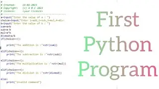 Program to make calculator using Python v2.6.0.0 software #pythonprogramming  #pythonforbegineers