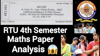 rtu exam update||rtu update 2022||rtu 4th sem maths paper discussion|rtu exam paper 2022|rtu paper