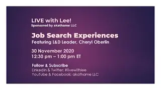 Today's Job Search with Learning & Development Leader Cheryl Oberlin