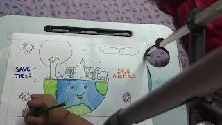 Easy drawing save tree save animals ❤️