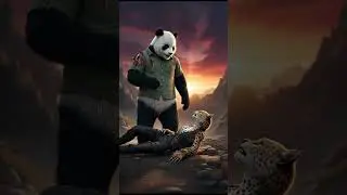 Golden Hour Mountain Scene #panda #pandastory #shortsfeed #shorts