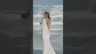 Dreamy fitted glitter wedding dress long sleeve open back! LOVE!