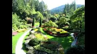 Victoria, Canada - the famous Butchart Gardens and overlooking the sunken gardens
