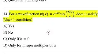 Bloch's Theorem I Solid State Physics I Important MCQs I PGTRB I PHYSICS I NEET I TAMIL I PART-09