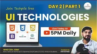 🚀 Join Techpile&rsquo;s 100% FREE UI Technologies Program 🚀 | Live today at 5PM | Day 2 | PART 1 #techpile