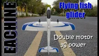 Eachine Flying Fish 650mm Wingspan Sub-250 Grams Dual-Engine Mini EPP RC Airplane PNP/FPV Unboxing
