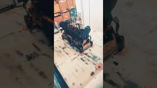 Huge container ship cargo hold hatch cover removing... #cargoship #cargohold