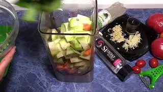 Кабачковый суп с базиликом и снытью