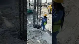 Proper Binding Steel Cage For Deep Foundation Piles Before Lowering. #shortvideo #shorts #piling