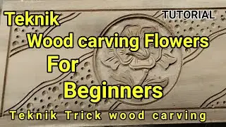 Tutorial mengukir bunga diatas kayu || kwrya seni ukir indonesia #woodcarving #woodworking #diy