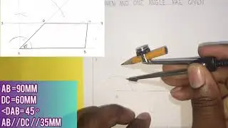 How to construct a TRAPEZIUM given THE PARALLEL SIDES, PERPENDICULAR DISTANCE  and ONE ANGLE