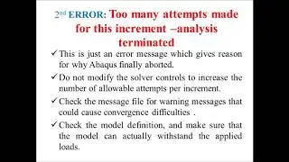 Common Errors in Convergence Problems Abaqus