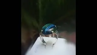 Beautiful Natural Blue Tiger Eye  Gemstone Men Silver (Chandi)  Ring