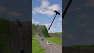 Автомобили против вращающегося гигантского молота #878 #beamngdrive