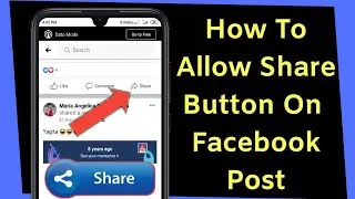 How To Allow Share Button On Facebook Post || Make Facebook Post Shareable