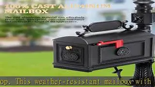 Ailismail Barcelona Decorative Modern Mailbox with Post, Stratford Heavy Duty Cast Aluminum Mailbox