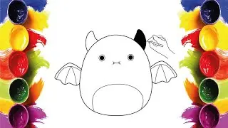 Coloring Squishmallow Happy Character | Color Along With MINI ARTISTS WORLD