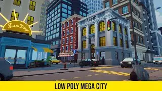 Low Poly Mega City level for Unity
