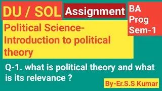 DU/SOL Assignment Question paper Downlaod |Answer 2020IPolitical Science BA prog Q 1 in english
