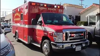 Long Beach Fire Dept. Rescue 4 Transporting