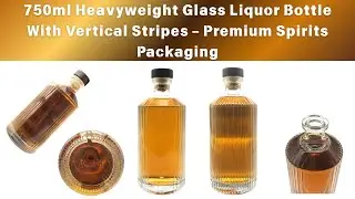 500ml Round Glass Liquor Bottle With Wooden Cap &ndash; Custom Spirits Packaging #glassbottle