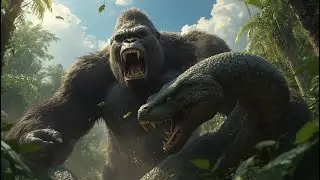 King Kong Battles Titanoboa, Quetzalcoatlus and Crocodylus Giants