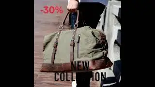 Duffel Bag, Wax Canvas Holdall, Vintage Luggage Bag, Canvas Leather Overnight Bag
