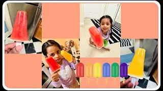 Homemade fruit popsicles | Healthy eating for children | Orange and watermelon popsicles